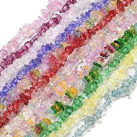 Transparent Crackle Glass Beads Strands, Nuggets