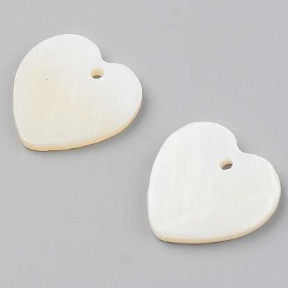 Natural Freshwater Shell Heart Charms