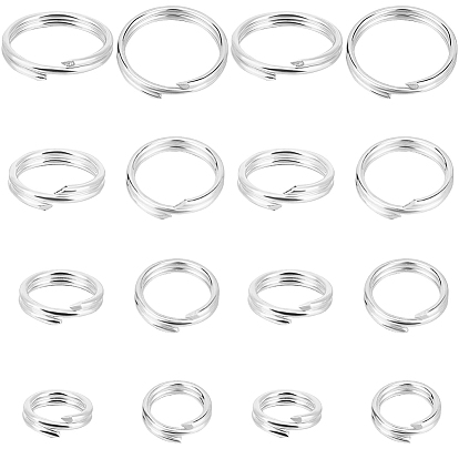 20 шт. 4 стили 925 серебряные соединительные кольца, кольца прыжок двойной петли, круглые кольца