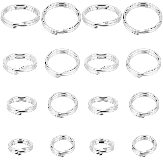 20 шт. 4 стили 925 серебряные соединительные кольца, кольца прыжок двойной петли, круглые кольца