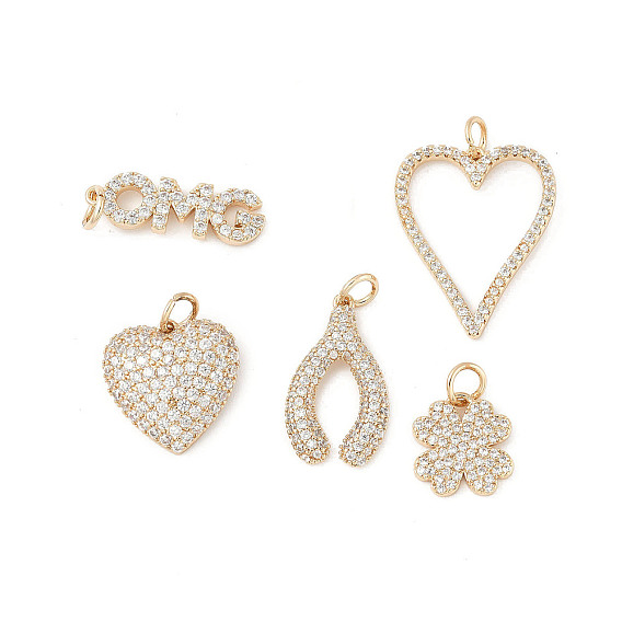 Латунные микро проложить кубического циркония подвески, золотые, с целью перехода в кольце