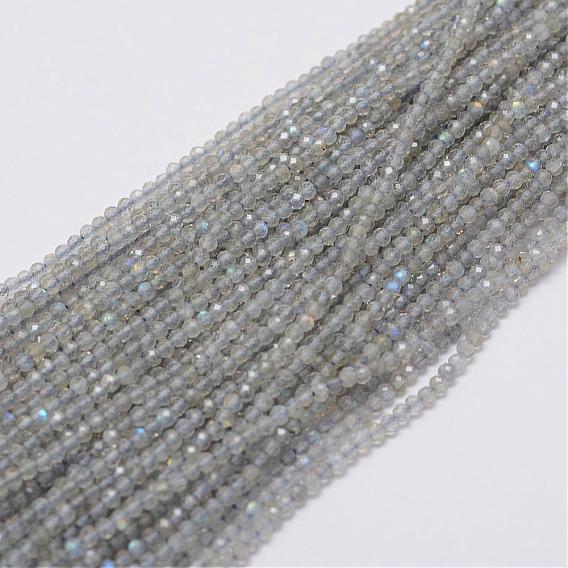 Natural Labradorite Beads Strands, Round, Faceted(128 Facets)