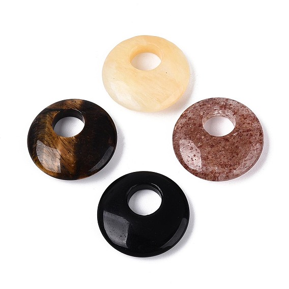 Природных драгоценных камней подвески, плоские круглые прелести