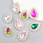 Sparkling Crystal Drop Earrings for Women, Exaggerated Alloy Diamond Studs with Glass Gems