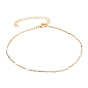 Brass Link Chains Anklets, with Lobster Claw Clasps, Rhombus