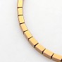 Electroplate Non-magnetic Synthetic Hematite Cuboid Beads Strands, 4x2x2mm, Hole: 1mm, about 98pcs/strand, 15.7 inch