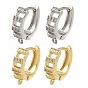 Латунные серьги-кольца из прозрачного кубического циркония, без кадмия и без свинца, долговечный, стойки покрытие
