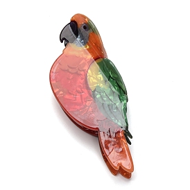 Акриловые заколки-коготь для волос для женщин и девочек, попугай, с железной фурнитурой