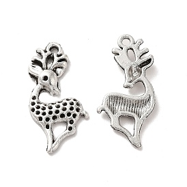 Tibetan Style Alloy Pendant Rhinestone Settings, Deer, Nickel