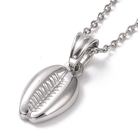 304 collar con colgante de grano de café de acero inoxidable para mujer