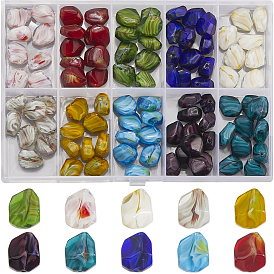 120шт 10 цвета ручной золотой песок бусины лэмпворк нити, самородки