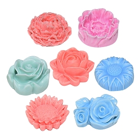 Flower Series Embossed Pillar DIY Candle Silicone Molds, Food Grade Silicone, for Scented Candle Making