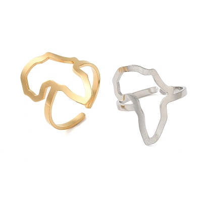 Полая карта африки 304 открытые манжеты из нержавеющей стали для женщин