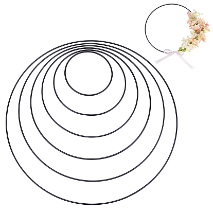 18шт. 6 размеры, клей для запекания краски, железные соединительные кольца, с железной проволокой длиной 35м для изготовления венка своими руками, Кольцевая форма