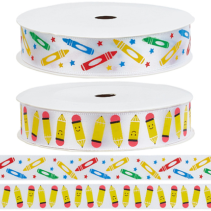 2 рулоны 2 стили полиэстеровой ленты для школы, для подарочной упаковки