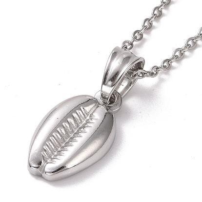 304 collar con colgante de grano de café de acero inoxidable para mujer