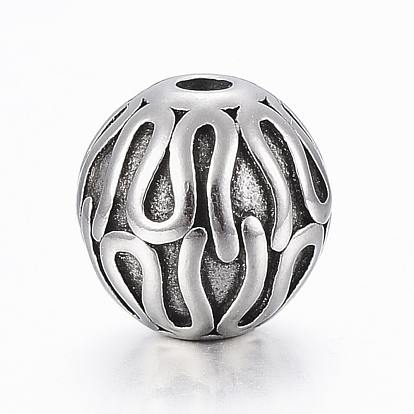 316 Surgical Stainless Steel Beads, Round