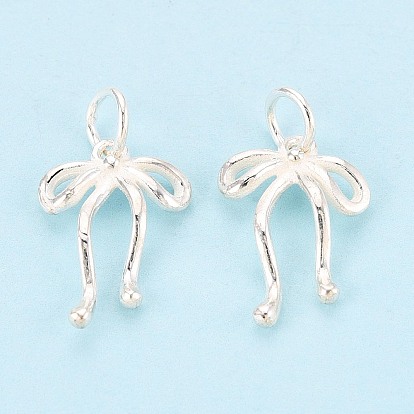 925 стерлингов серебряные подвески, бантом прелести, с прыжковых колец