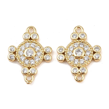 Подвески-крестики с латунным паве из прозрачного кубического циркония, без свинца и без кадмия, долговечный, стойки покрытие