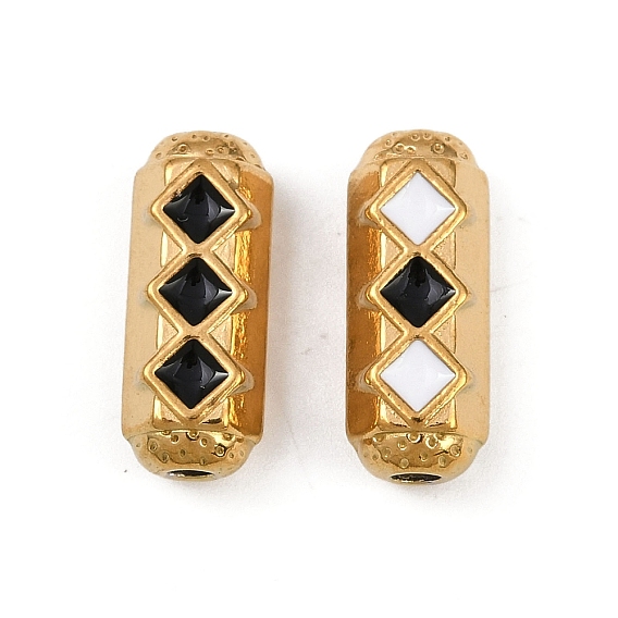 304 из нержавеющей стали эмаль бисер, колонка с ромбами, ионное покрытие (ip), реальный 18 k позолоченный