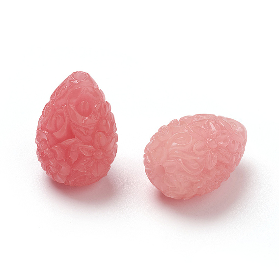 Стеклянные бусы, имитация нефрита, окрашенные, изогнутые, бутон