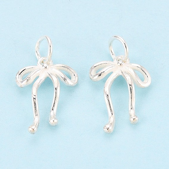 925 стерлингов серебряные подвески, бантом прелести, с прыжковых колец