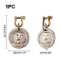 Brass Pendants, Flat Round with Dog Prints, Pet Tags
