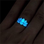 Luminous Glow in the Dark Zinc Alloy Open Cuff Ring, Lotus