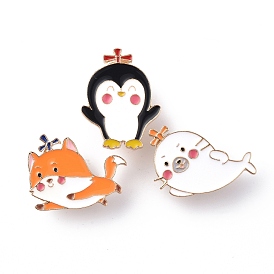 Animal with Wind-stick Enamel Pin, Light Gold Alloy Badge for Backpack Clothes