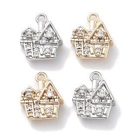 Micro Pave Clear Cubic Zirconia Pendants, House