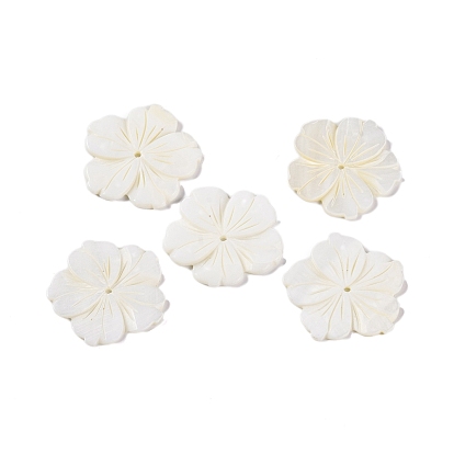 Резные бусины из натуральных пресноводных ракушек, цветок