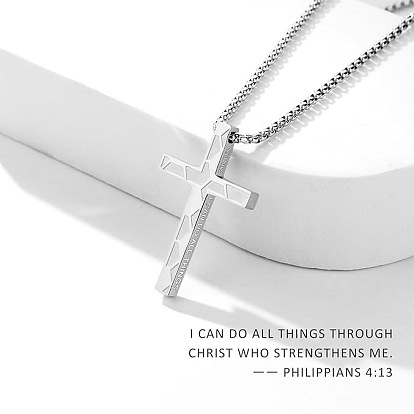 304 Подвеска-крест из нержавеющей стали с изображением футбольного мяча и библейского стиха для мужчин.