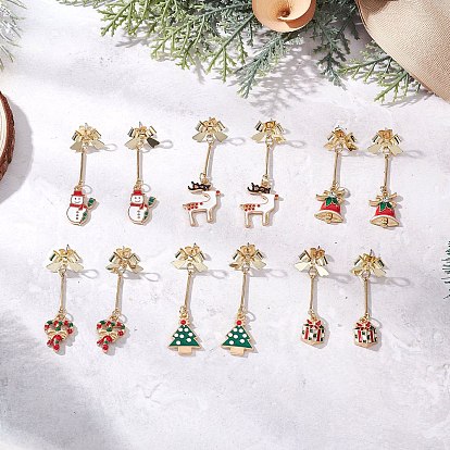 Сплав эмаль серьги, с 304 гайками из нержавеющей стали, золотые