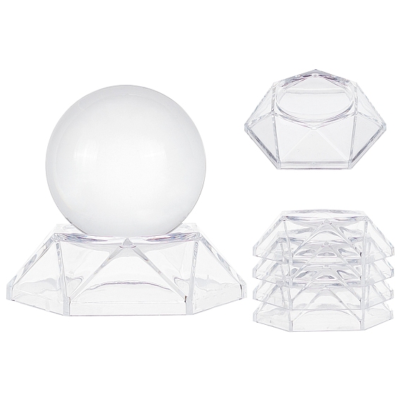 6шт. акриловая рамка для дисплея, для хрустального шара diaplay, многоугольник