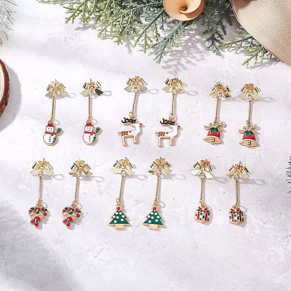 Сплав эмаль серьги, с 304 гайками из нержавеющей стали, золотые