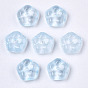Transparent Baking Painted Glass Beads, Flower