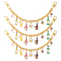 3Pcs Oktoberfest Alloy Enamel Bear Pendant Aluminum Bag Decorative Chains, Golden