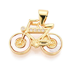 Латунные микропаве прозрачные подвески с фианитом, без кадмия и без свинца, с оболочкой, велосипед