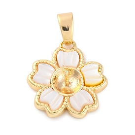 Bélières pendentif en laiton, avec rsein, bélières de chapeau de perle, fleur