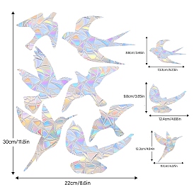 Bird Rainbow Prism Electrostatic Window Stickers, PVC Anti Collision Stickers, for Windows, Glass Doors, Mirrors Decorations