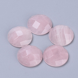 Природного розового кварца кабошонов, граненый круглый половины