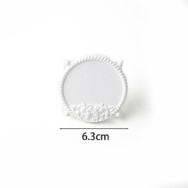 Flower Gypsum Earring Jewelry Display Stands, White, Flat Round & Oval