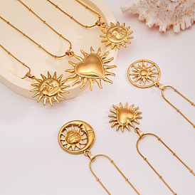 304 Подвески-солнце из нержавеющей стали для женщин, реальный 18 k позолоченный