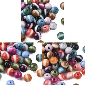 Непрозрачные акриловые бусины, круглые, два тона