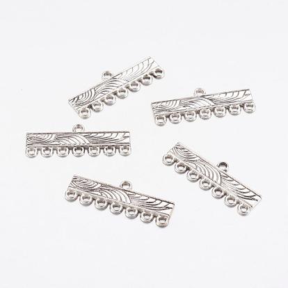 Tibetan Silver Pendants, Lead Free and Cadmium Free, 11mm long, 28mm wide, 1mm thick, hole: 1mm