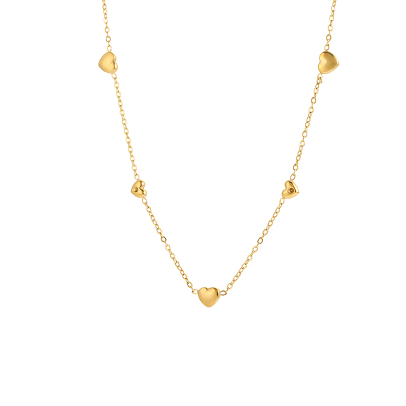 Колье в форме сердца 304 цепочка из нержавеющей стали, сердце, ионное покрытие (ip)