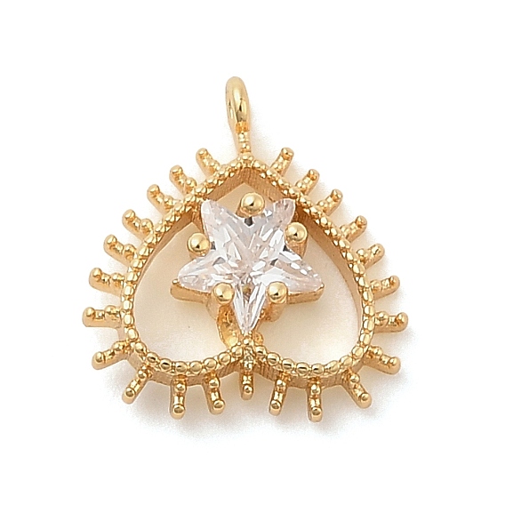 Латунные микро проложить кубического циркония подвески, сердце прелести