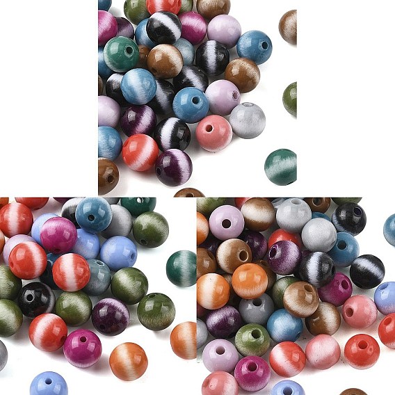 Непрозрачные акриловые бусины, круглые, два тона