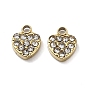 Ion Plating(IP) 304 Stainless Steel Charms, with Crystal Rhinestone, Heart Charm