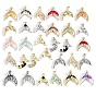 Pendentifs en émail , breloques en forme de queue de poisson, platine et d'or